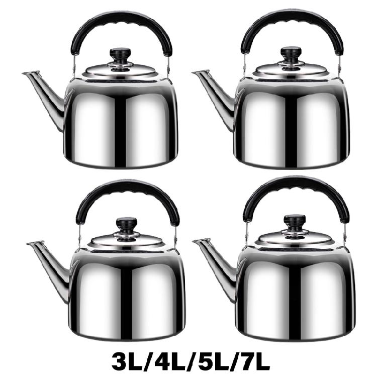 Convenient Stovetop Whistling Teas Kettle with Heat Resistant Handle Metal Teapot Water Boiler for Office and Dorm Use