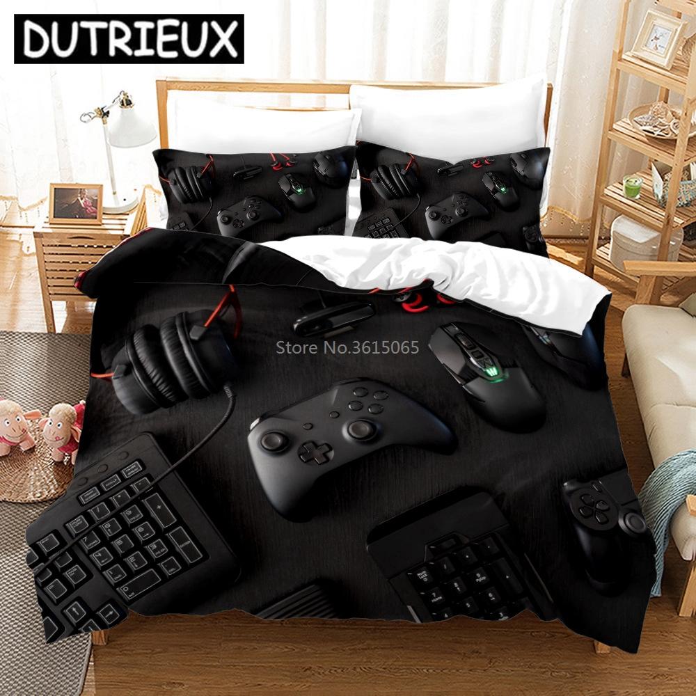 Creative Gamer Gamepad Pattern Bedding Set Bed Linen Cartoon Duvet Cover Set With Pillowcase Twin Full Queen King Bedclothes