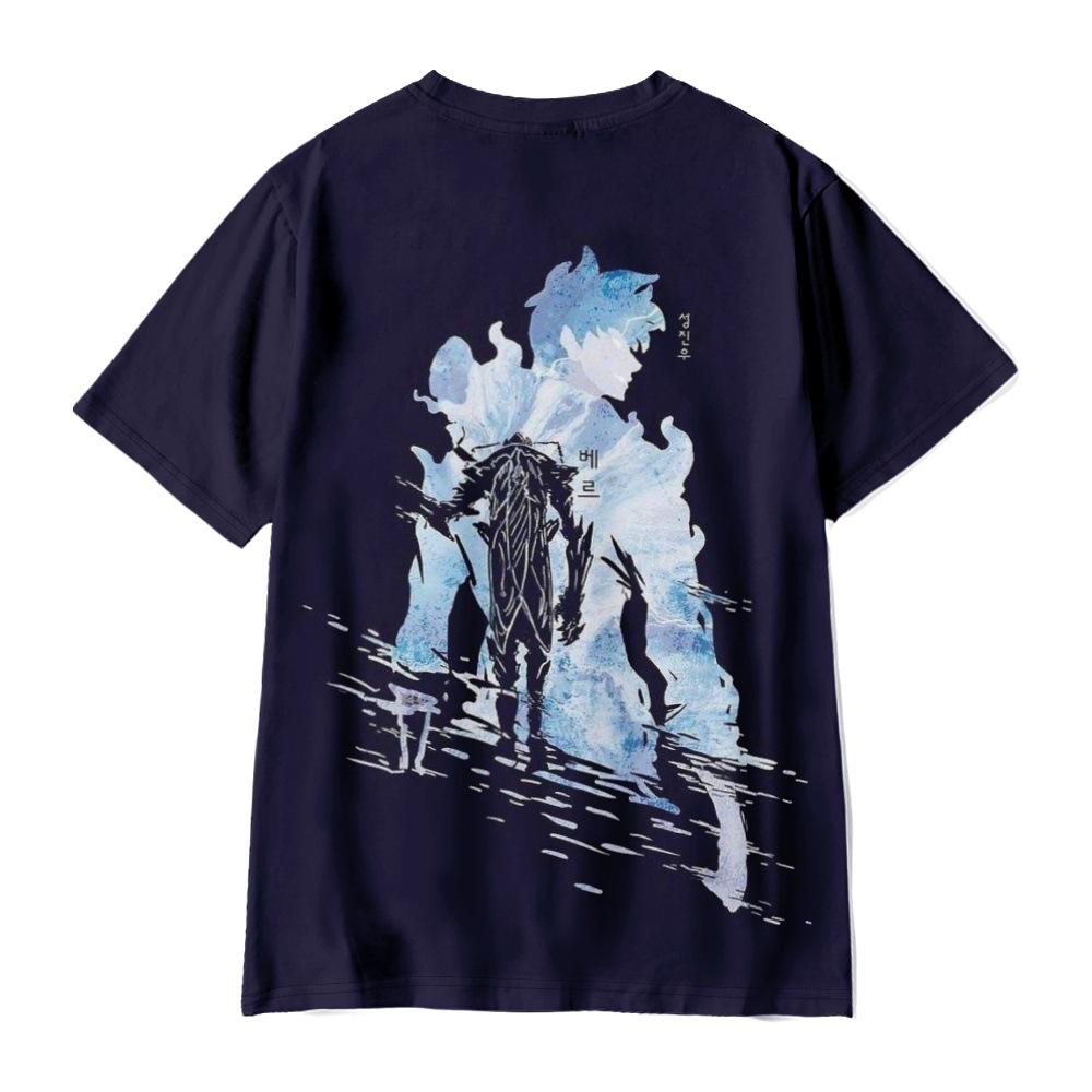 Solo Leveling Anime Women Men's T-shirts Graphic Shirt Cartoon Printed O-Neck Oversized Short Sleeves Fashion Mens Clothing Streetwear