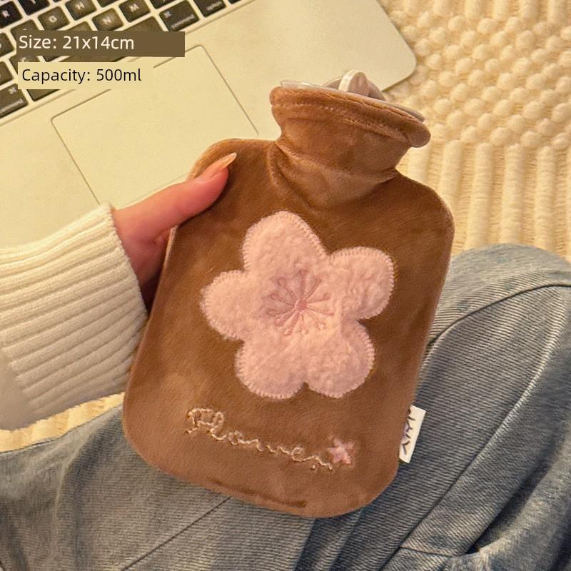Plush Water-Filled Hot Water Bottle, Cute Foot Warmer for Girls, Large Water-Filled Hand Warmer for Bed, Suitable for Students