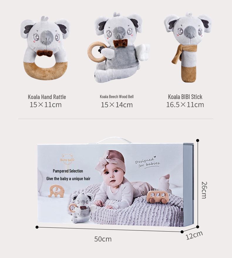 Luxury Newborn Gift Set: Wooden Toys & 100-Day Celebration