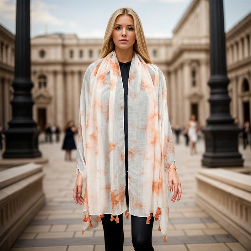 Elegant Floral Printed Hijab Cotton Viscose Tassel Shawl For Woman Fashion Beach Long Scarf Ladies Flower Headscarf 180*90cm