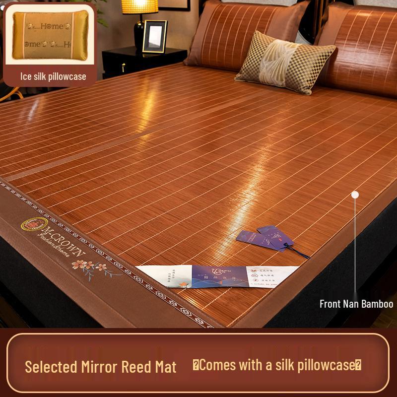 2026 New Style Ice Silk Bamboo Mat - Summer Foldable Dormitory Straw Mat for Single Bed