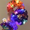 Glowing Pumpkin Hair Ties French Scrunchie Halloween Skull Pumpkin Bat Halloween Hair Style Tool Scrunchie