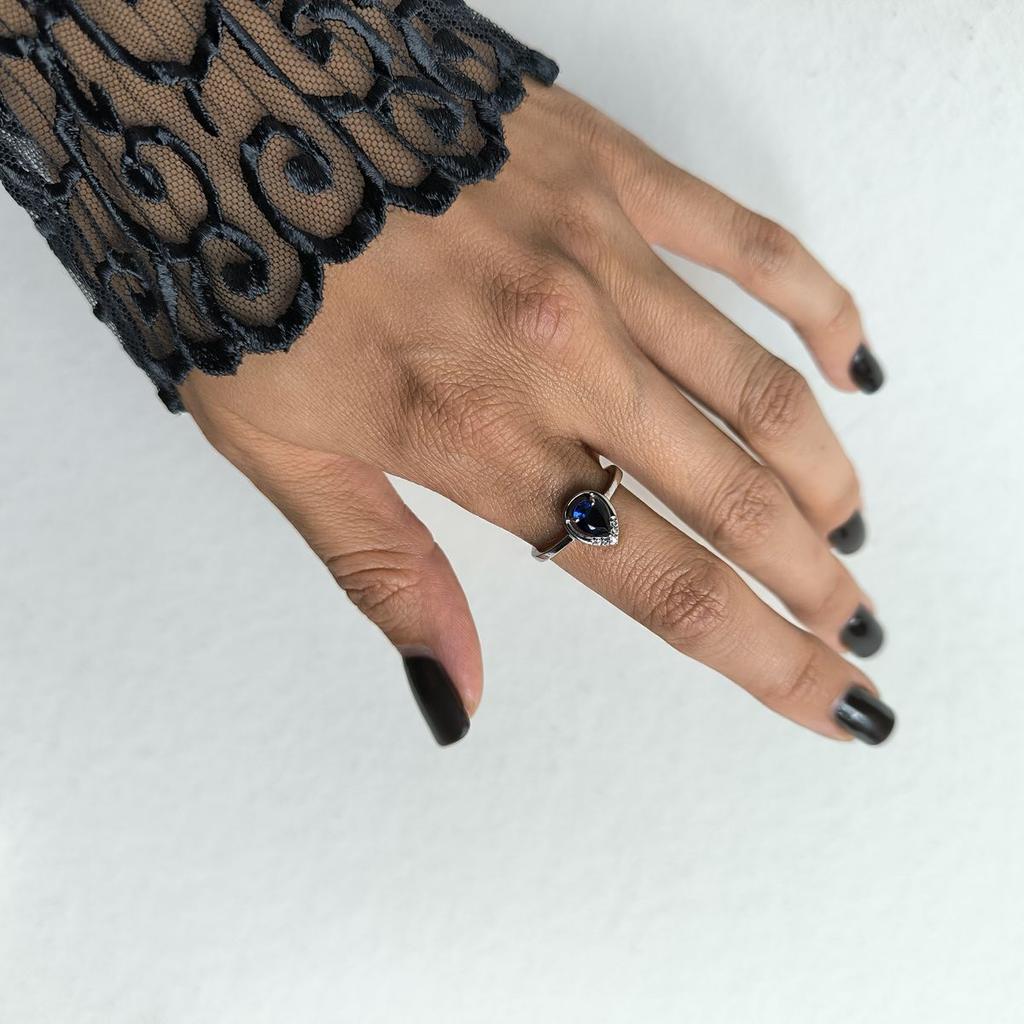 Silver Ring with Nano Sapphire 0.588ct, Item Weight 2.24 Gr (2188957)