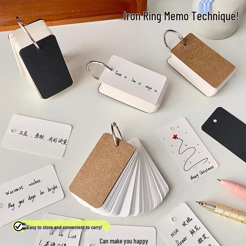 Kraft Paper Sticky Notes and Notepad Set with Blank Pages - Student Coil Notebook