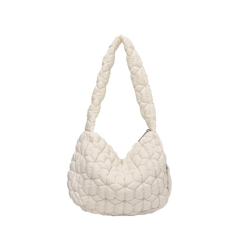 Pleated Cloud Bag Women's New Large-capacity Single-shoulder Cross-slung Woven Bubble Cotton Tote