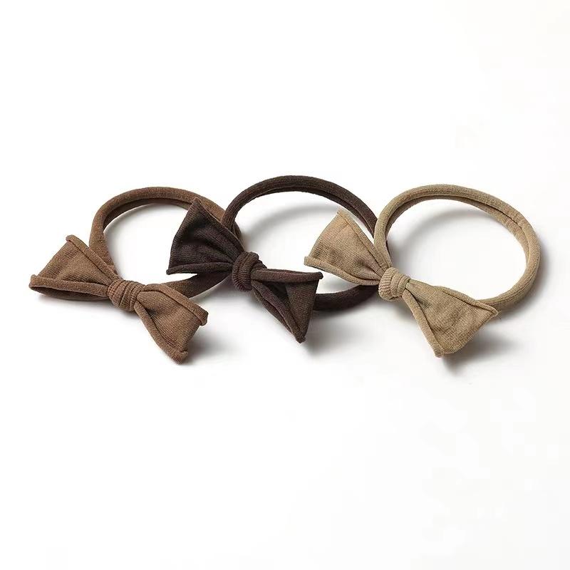 10PCS Brown/Black/White Bow Knot Hair Bands For Women 5 Color Girls Ponytail Holder Hair Ties Fashion Hiar Accessories 2021 New