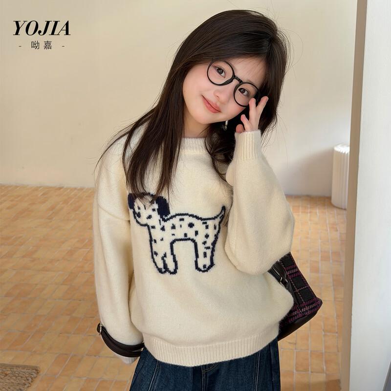 YOJIA Girls' Thickened Thermal Knit Pullover