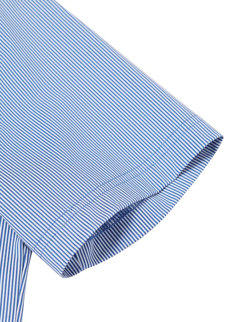 WIDEANGLE Co Mono Pinstripe Polo Shirt M_Blue