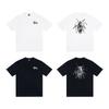 Stussy Nera 8 Classica Filigrana Stampa Lettere 2025 Unisex Streetwear Vestibilità Larga Maglietta in Cotone
