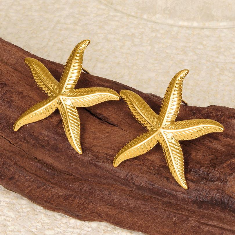 2026 New Stainless Steel Starfish Shell Earrings for Women Beach Vacation Style Luxury Thread Ear Dangle Jewelry Not Fading