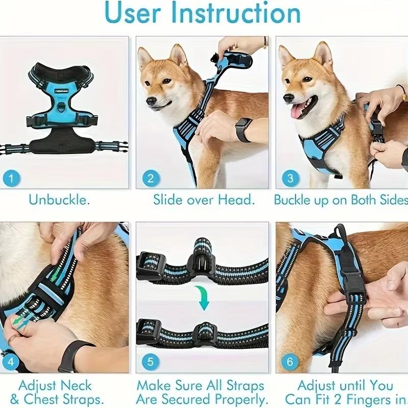 Dog Harness No Pull Breathable Reflective Dog Harness Vest with Handle For Small Large Dogs Outdoor walking Training Supplies