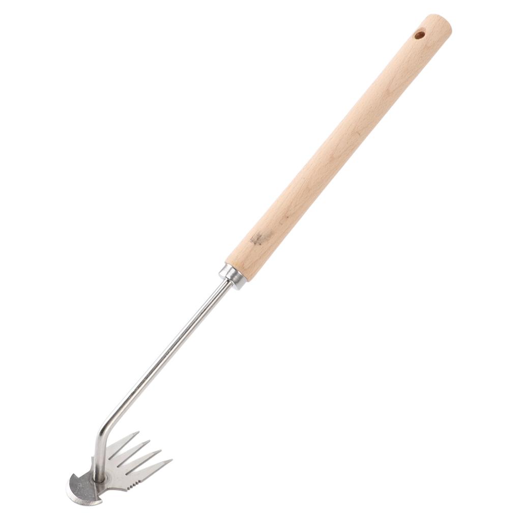 Weed Pulling Tool Beechwood Stainless Steel Labor Saving Hand Weeder for Flower Planting Home