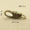 New Brass Dragon's Head Creative Decoration Feng Shui Pendant Chinese Retro Style Dragon Keychain Pendant Souvenir Gifts