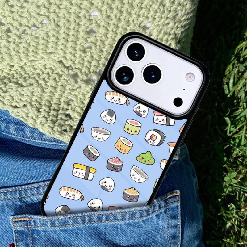 Sushi Pattern Phone Case For iPhone 17 AIR 16 Pro Max 15 14 Pro 11 12 13 Shockproof Silicone Cover