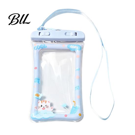 Adjustable Lanyard Phone Pouch Cute Waterproof with Floating Airbag And Lanyard, Clear PVC Cellphone Dry Bag for Swimming Beach Protective Pool,