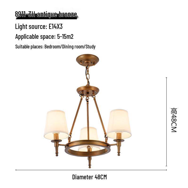 Retro American Minimalist Fabric Pendant Light for Living Room, Bedroom, and Dining Room