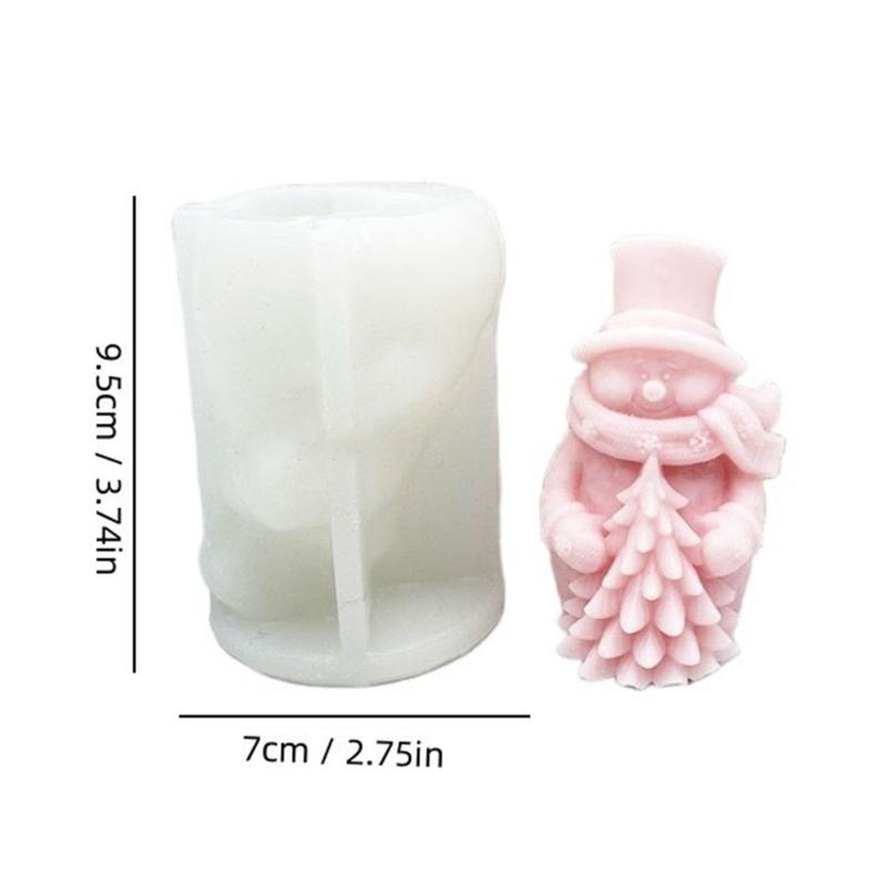 Christmas Silicone Candle Mould Snowman Shape Easy Releases Designs Handmade Gift For Holiday Decoration