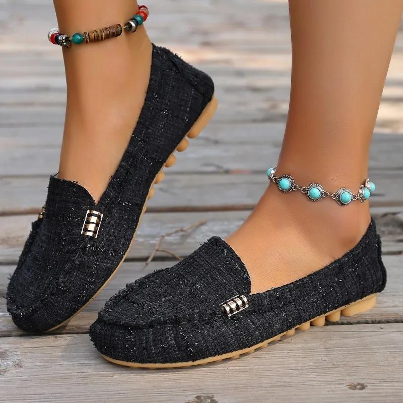 

Fashion Women s Casual Round Toe Flat Shoes 2025 Spring Autumn New Flats Loafers Shoes Women Fashion Leopard Non-slip Zapatos De Mujer 35
