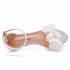 Summer Crystal Queen Women Sandals White Lace Flower Bridal Pumps Wedding Shoes Peep Toes Buckle Strap Thin Sexy High Heels
