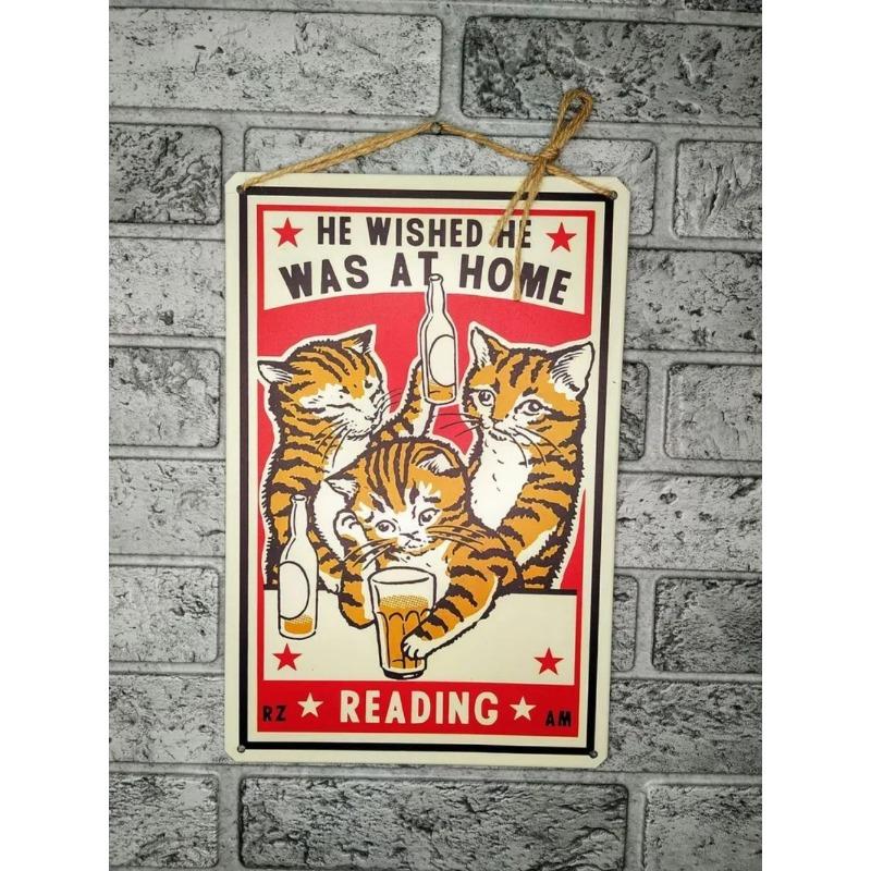 Katzen Metall Wandkunst, Haustierliebhaber Poster Schild