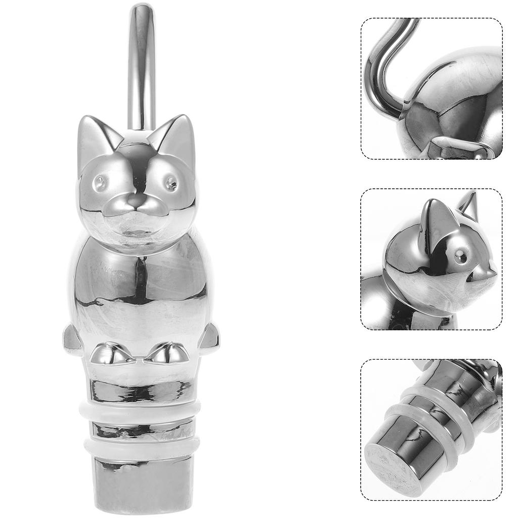 Unique Cat Theme Bottle Stopper for Wine Alloy Sealer Novelty Bar Tool Decorative Gift for Wine Lovers Home Bars