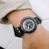 Swatch Flik Flak Feifei Serie Quarzwerk 30 Meter wasserdicht Unisex Schweizer Uhr 34,75 mm schwarzes Zifferblatt Kunststoffgehäuse Stoffarmband ZFPSP064