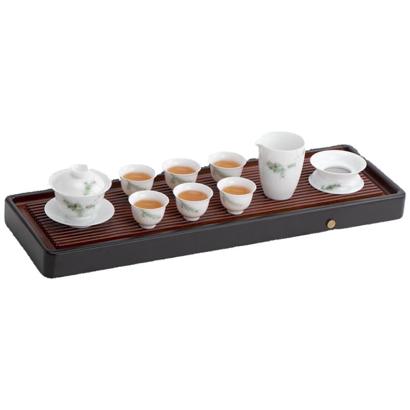 

Nanshan Mr. Hand-painted Ceramic Kung Fu Tea Set with Bamboo Tray