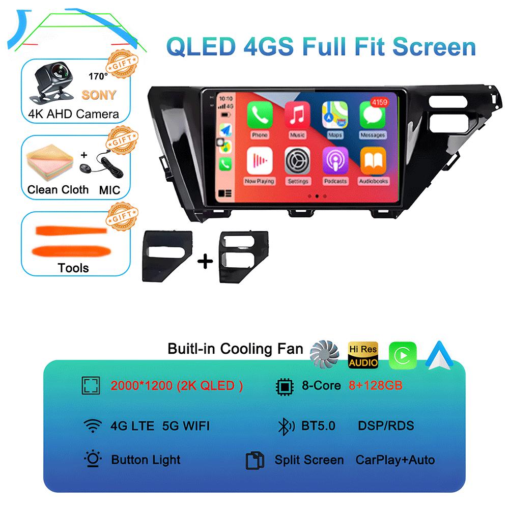 For Toyota Camry 8 XV 70 2017 2018 2019 2020 Android 14 Car Stereo Radio Navigation GPS Multimedia Player Headunit