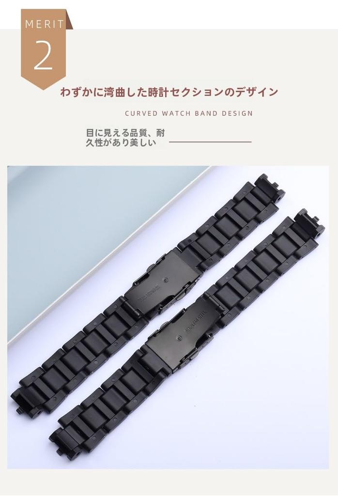 [syzynicy] Plastic Steel Watch Strap Fits PRW-6000/6100/3000/3100 Black Convex Bracelet