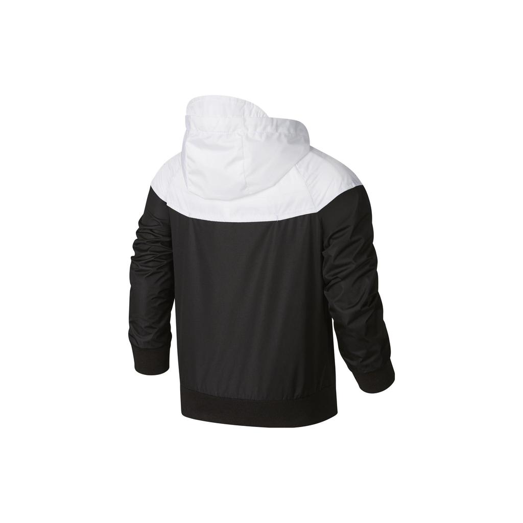 Nike Kids Letter Logo Print Spliced Hooded Zip Jacket Kids Jackets Black NY2032140PS-001