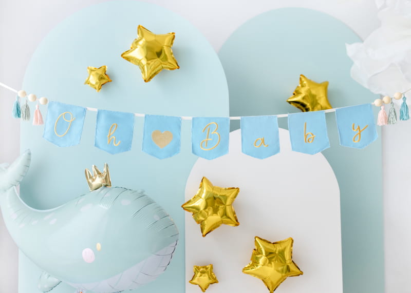 Partydeco Baner Oh Baby Z Fredzlami 2 5 M Blekit