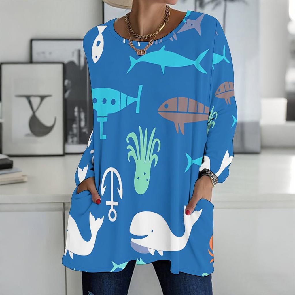 Plus Size Ladies V Neck Long Sleeve Blouse Soft Loose Tops For Daily Shopping And Indoor Relaxation