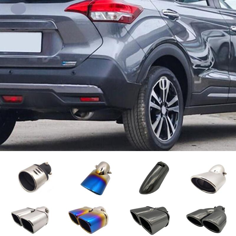 Styling Cover Stainless Steel Muffler Pipe Outlet Dedicate Exhaust Tip Tail For Nissan Kicks 2017 2018