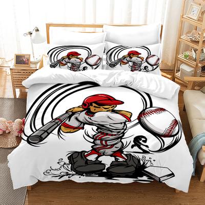 Baseball Sports Bedding Set Duvet Cover Pillowcase 100% Polyester King Size 3D Comforter Digital Printing Quilt Cover For Boys