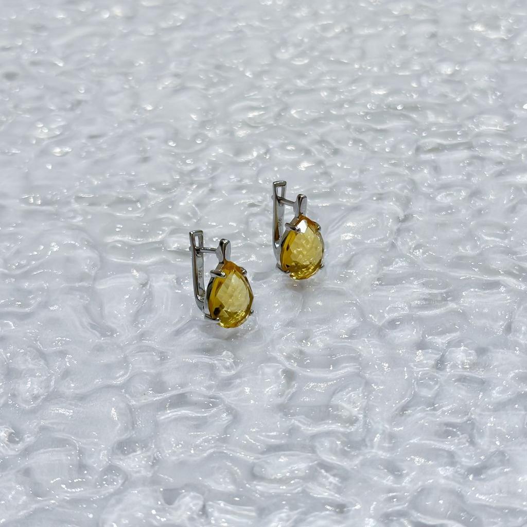 Серебряные серьги с цитрином nano 6.467ct (2171843)