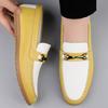 Fashion Elegantes Men's Casual Shoes Slip on Shoes Ashion Outdoor Lazy Loafers Genuine Leather Mens Shoes Stylish Summer Driving Flats