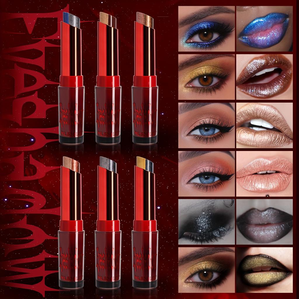 Two-tone Eyeshadow Waterproof Eyeshadow Stick for Lips and Eyes Halloween Eyeshadow