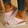 Rope Sandals With Woven Straps Platform Wedge Heel Rope Good Arch Support Sandals For Women Cute Thong Sandals Heels For Women