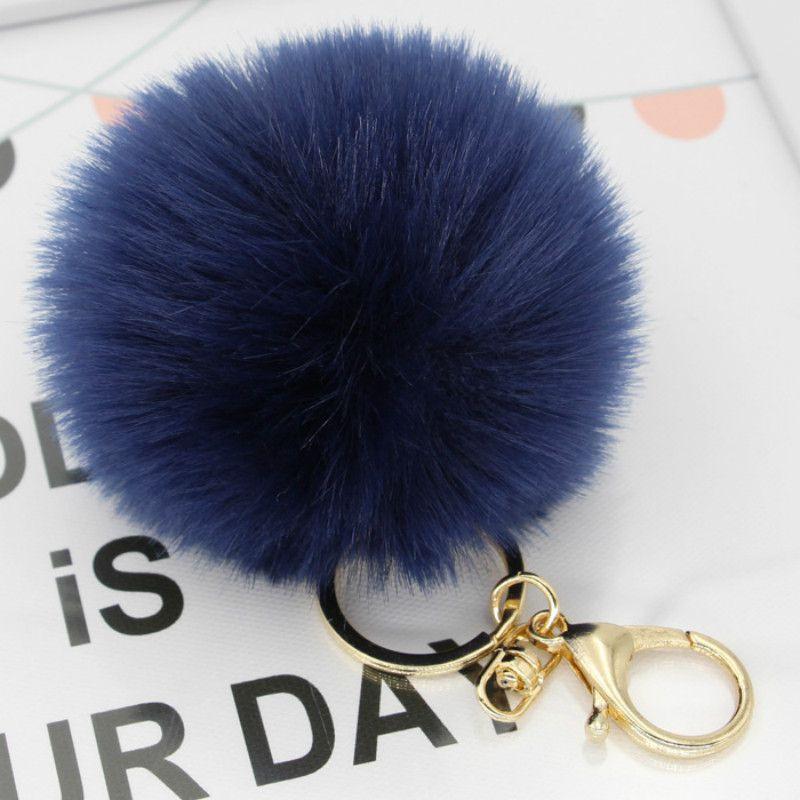 Adorable Cute Soft Rabbit Fur Ball Plush Key Chain For Bags And Car Accessories
