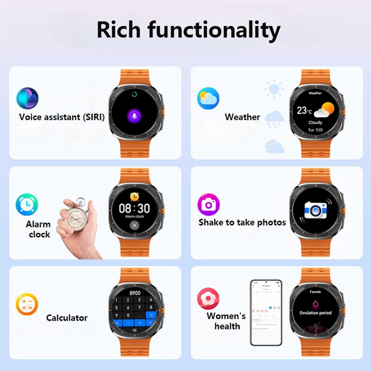 SACOSDING Bluetooth Call Watch Ultra New GPS Track Smart Watch Men Women Amoled Always — фото 9
