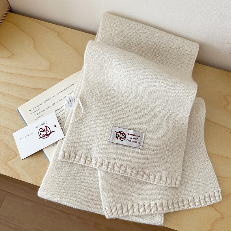 Écharpe unie pour hommes et femmes Écharpe tricotée chaude pour l'hiver pour les couples Écharpe universelle