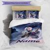 3pcs Custom Name Cartoon Genshin Impact Ayaka Kamisato Bedding Set Duvet Cover Closure Includes 1 Duvet Cover & 2 Pillowcases for All Seasons Bedroom 