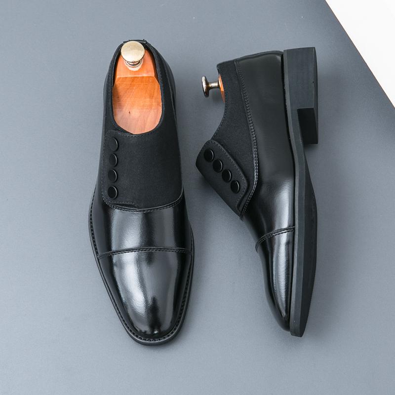 Fashion High End Brand Men's Leather Casual Shoes Office Men's Business Shoes Luxurious Banquet Pointed Toe Shoes for Wedding Brown