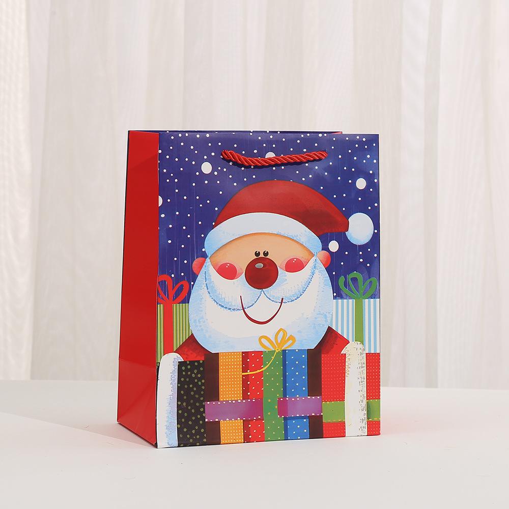 StoBag, Santa Claus Gift Bags, Happy Christmas, for party supplies, Packing Candy Goodies, Reusable Paper, 6/10pcs