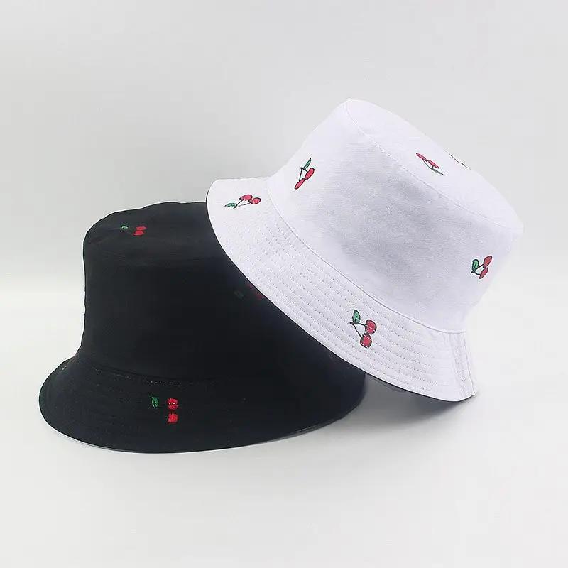Jarní a letní bavlněný klobouk typu bucket hat s potiskem, rybářský klobouk, venkovní cestovní klobouk, sluneční klobouk pro muže a ženy 208