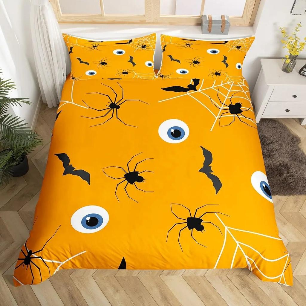 Eyes Comforter Cover Bohemian Hippie Water-Drop Duvet Cover Boho Eyes Nazar Amulet Bedding Set Mysterious Blue Eyes Quilt Cover