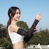 1 Pair Women's Summer Sun Protection Gloves Ice Lace Arm Sleeves Uv Driving Elastic Fingerless Handwear Fashionable Floral Embroidery Stretchable