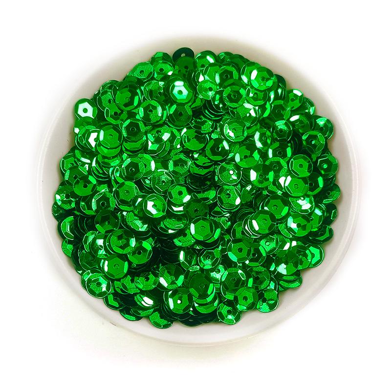 6MM Round Curved PVC Sequins with Middle Hole and Hexagonal Beads for Sewing